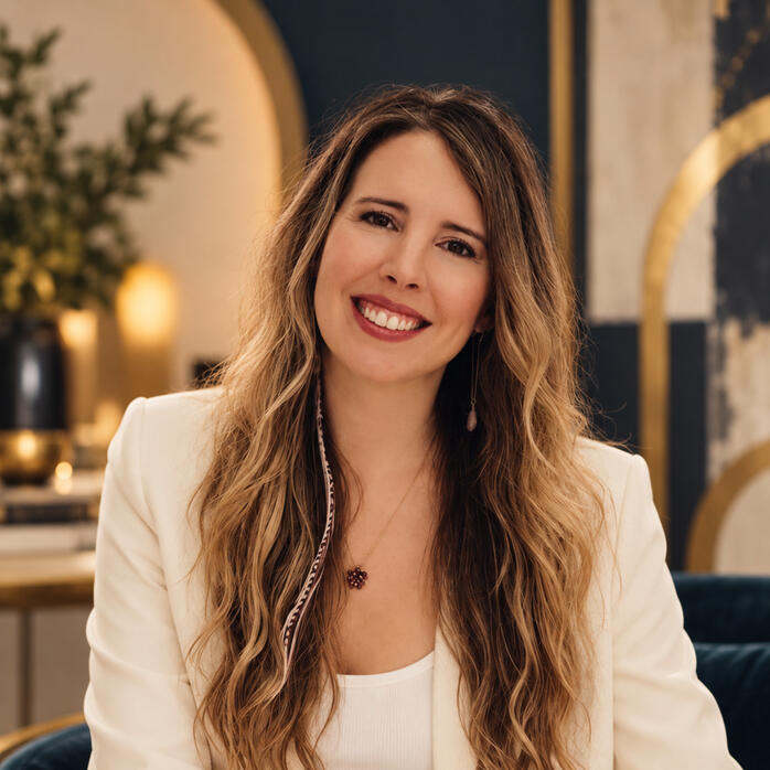 Candice Berry | Event Marketing Consultant Portrait of Candice Berry, event marketing and experiential strategy consultant, wearing a cream blazer.